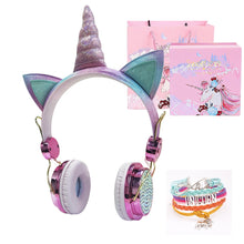 Load image into Gallery viewer, Funny Kids Headset Colorful Diamond Unicorn Headphones Music  Christmas Gifts
