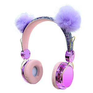 Funny Kids Headset Colorful Diamond Unicorn Headphones Music  Christmas Gifts
