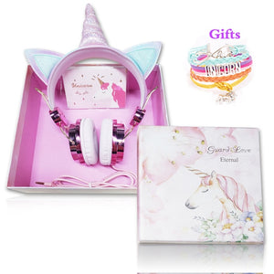 Funny Kids Headset Colorful Diamond Unicorn Headphones Music  Christmas Gifts